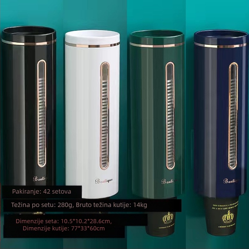 Držač za papirnate čaše, zidni dozator vode, plastična čaša za brzo rukovanje, automatski dozator za papirnate čaše za jednokratnu upotrebu