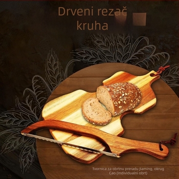 Retro drvena pila za kruh, nož za sendviče, pila za baget, drveni nož protiv savijanja, kućanski rezač kruha