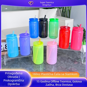 2024 Eksplozivna plastična vakuumska čaša od 16 oz Ekološki prihvatljiva akrilna žele boja Mason čaša Plastična čaša Veleprodaja