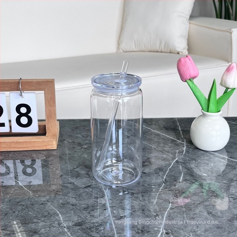 2024 Eksplozivna plastična vakuumska čaša od 16 oz Ekološki prihvatljiva akrilna žele boja Mason čaša Plastična čaša Veleprodaja