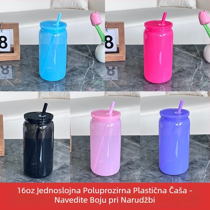 2024 Eksplozivna plastična vakuumska čaša od 16 oz Ekološki prihvatljiva akrilna žele boja Mason čaša Plastična čaša Veleprodaja