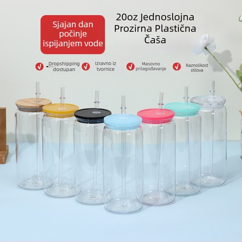 2024 Eksplozivna plastična vakuumska čaša od 16 oz Ekološki prihvatljiva akrilna žele boja Mason čaša Plastična čaša Veleprodaja
