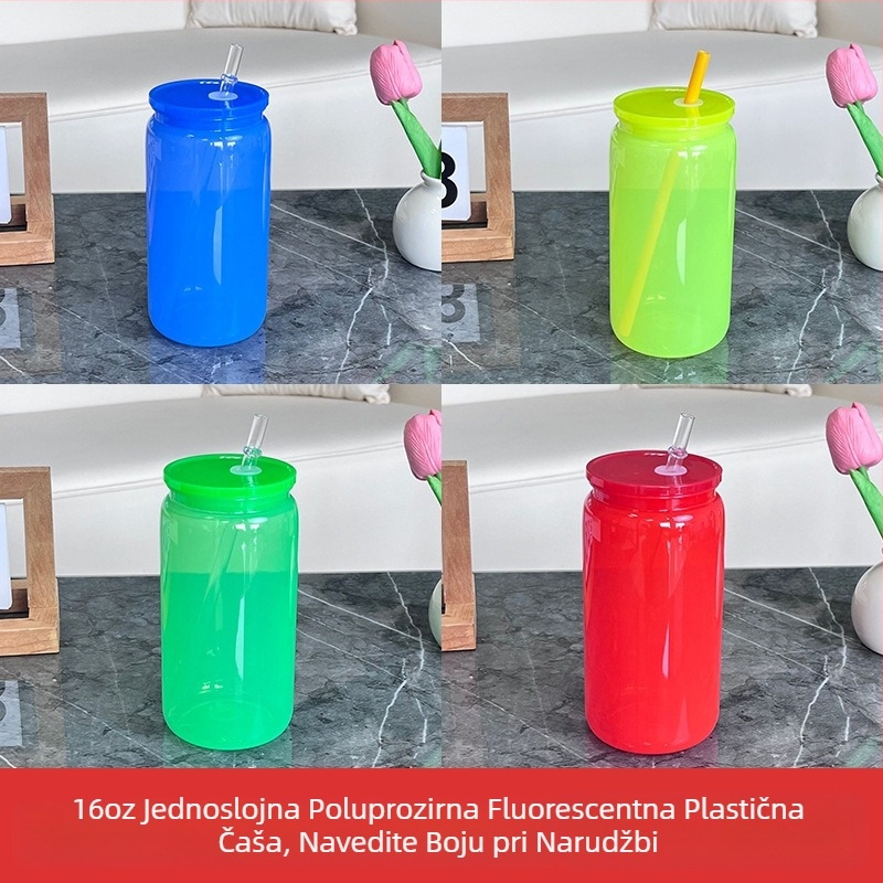 2024 Eksplozivna plastična vakuumska čaša od 16 oz Ekološki prihvatljiva akrilna žele boja Mason čaša Plastična čaša Veleprodaja