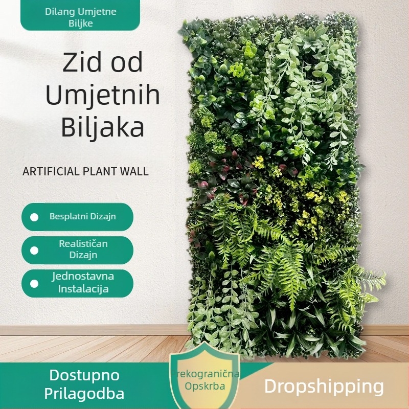 Simulacija zelenog biljnog zida Prilagodba simulacije biljnog zida Lanmi trava Raznovrsna trava Lažna travnjak Zidna dekoracija Pozadina