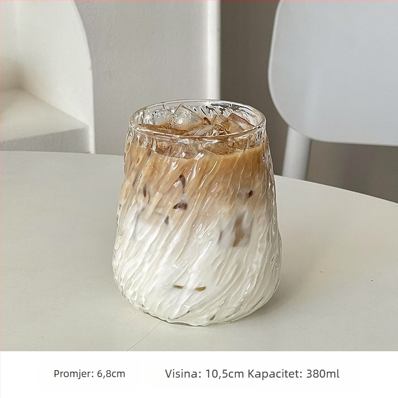 Vintage Whirlwind šalica za kavu velikog kapaciteta, ledena, američka, stilska, otporna na visoke temperature, zadebljana prozirna staklena šalica za piće