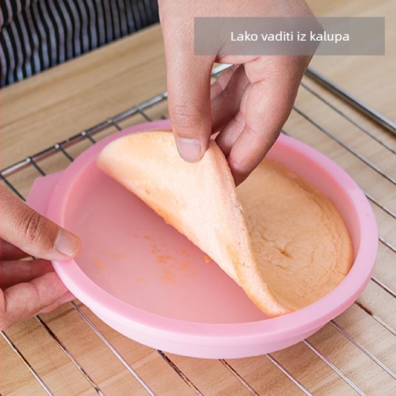 Tvornički silikonski kalup za torte od šifona od 4/6/8 inča, alat za pečenje okruglih kolača s duginim mousseom, bez rezanja