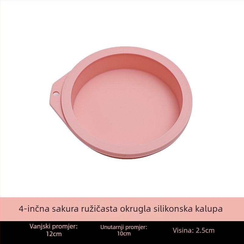 Tvornički silikonski kalup za torte od šifona od 4/6/8 inča, alat za pečenje okruglih kolača s duginim mousseom, bez rezanja