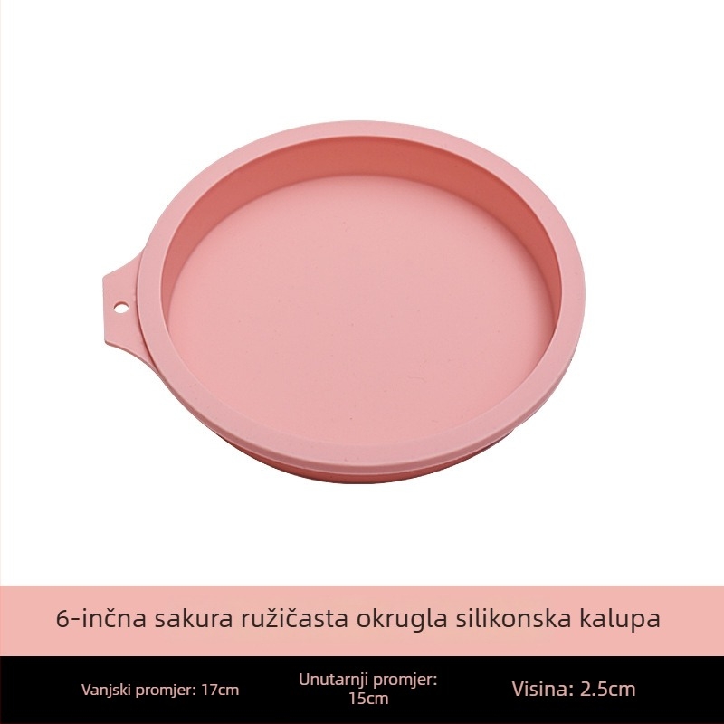 Tvornički silikonski kalup za torte od šifona od 4/6/8 inča, alat za pečenje okruglih kolača s duginim mousseom, bez rezanja