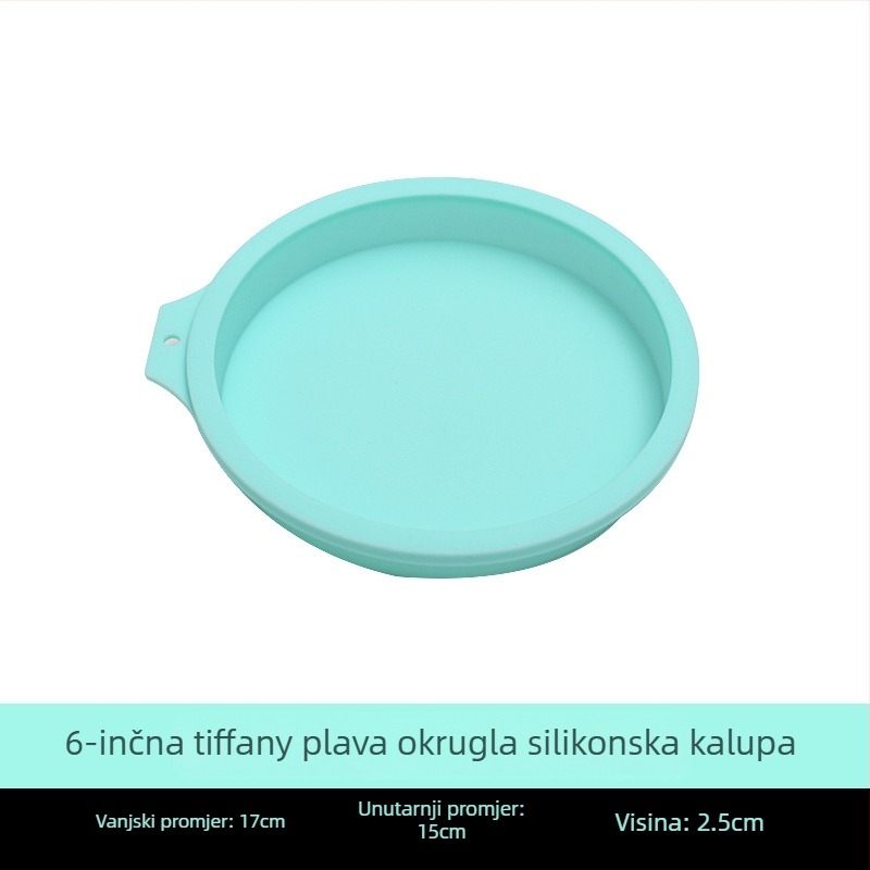 Tvornički silikonski kalup za torte od šifona od 4/6/8 inča, alat za pečenje okruglih kolača s duginim mousseom, bez rezanja