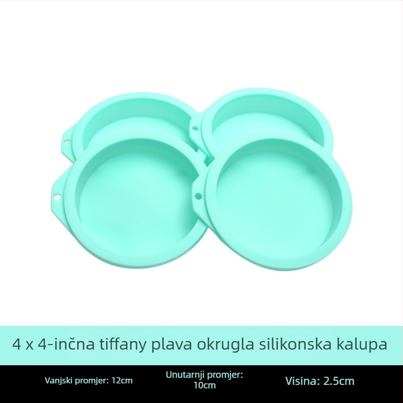 Tvornički silikonski kalup za torte od šifona od 4/6/8 inča, alat za pečenje okruglih kolača s duginim mousseom, bez rezanja