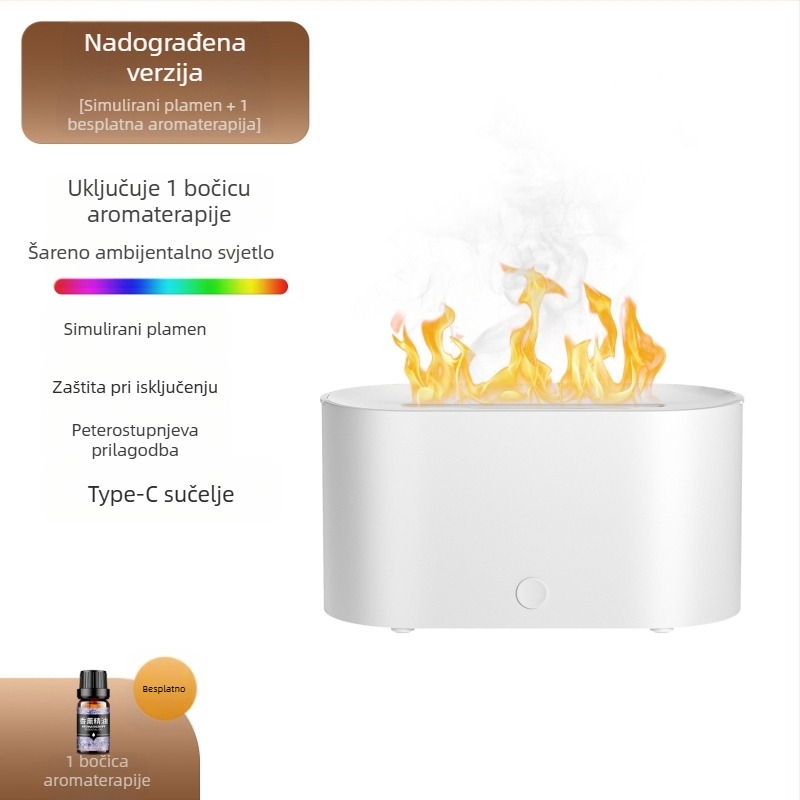 Mali simulirani plamen Aromaterapija Stroj Ovlaživač Šarena Atmosfera Kućna Spavaća Soba Studentski Dom Ured Visokovrijedna Radna Stanica