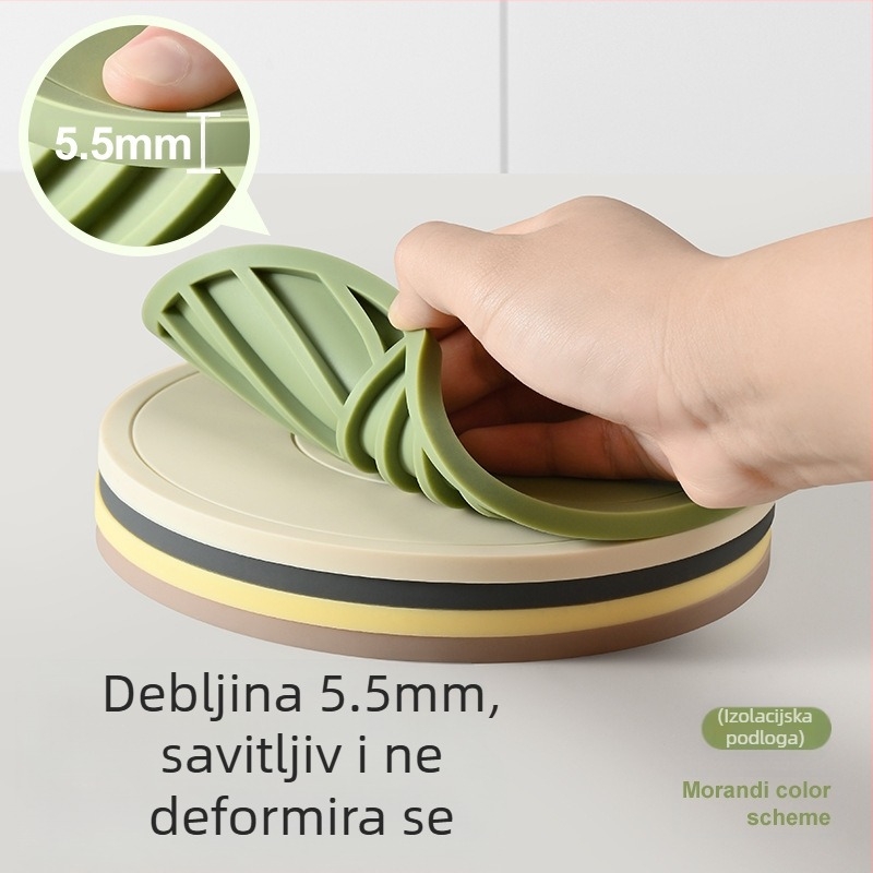 Silikonska prostirka za toplinsku izolaciju, prostirka za blagovaonski stol, otporna na opekline, prostirka za lonce, posebna prostirka za zdjele otporna na visoke temperature, podmetač za čaše, kućanski visokokvalitetni osjećaj