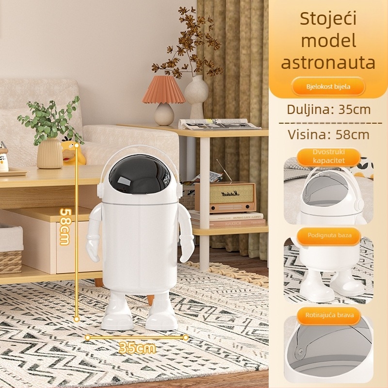 Kanta za smeće, visoka vrijednost ljepote, 2025., smeće za dnevni boravak, slatka zabavna crtana igra, astronaut za WC, velika kanta za pohranu s poklopcem
