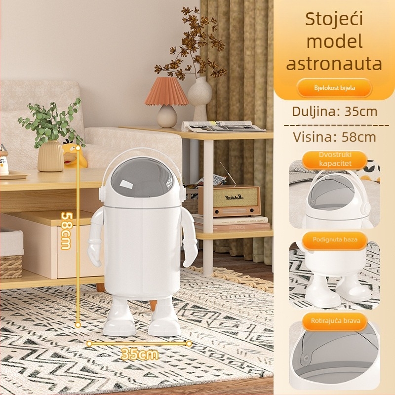 Kanta za smeće, visoka vrijednost ljepote, 2025., smeće za dnevni boravak, slatka zabavna crtana igra, astronaut za WC, velika kanta za pohranu s poklopcem
