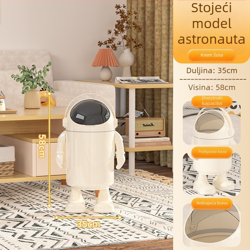 Kanta za smeće, visoka vrijednost ljepote, 2025., smeće za dnevni boravak, slatka zabavna crtana igra, astronaut za WC, velika kanta za pohranu s poklopcem