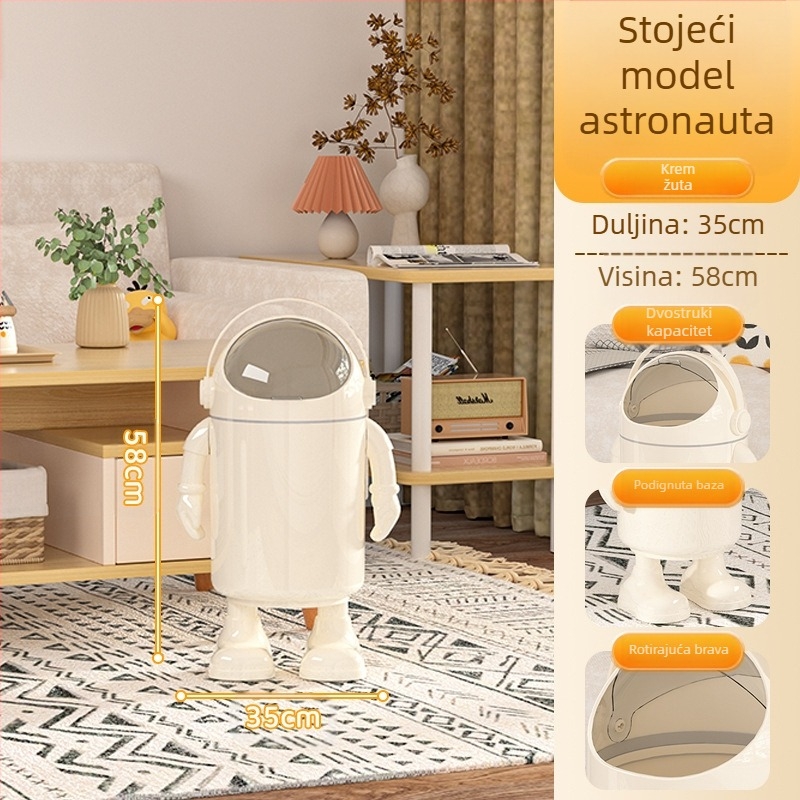 Kanta za smeće, visoka vrijednost ljepote, 2025., smeće za dnevni boravak, slatka zabavna crtana igra, astronaut za WC, velika kanta za pohranu s poklopcem