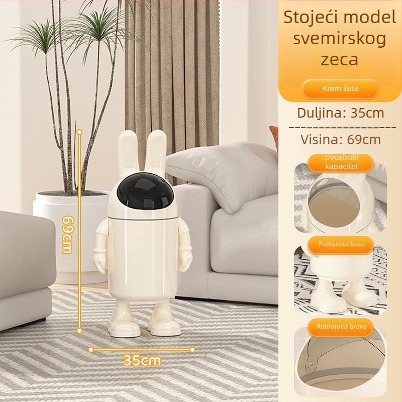 Kanta za smeće, visoka vrijednost ljepote, 2025., smeće za dnevni boravak, slatka zabavna crtana igra, astronaut za WC, velika kanta za pohranu s poklopcem