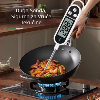 Kućanski mjerač temperature vode, temperatura ulja, visokoprecizni elektronički digitalni zaslon, termometar za hranu, prženje, pečenje, kuhinja, mlijeko