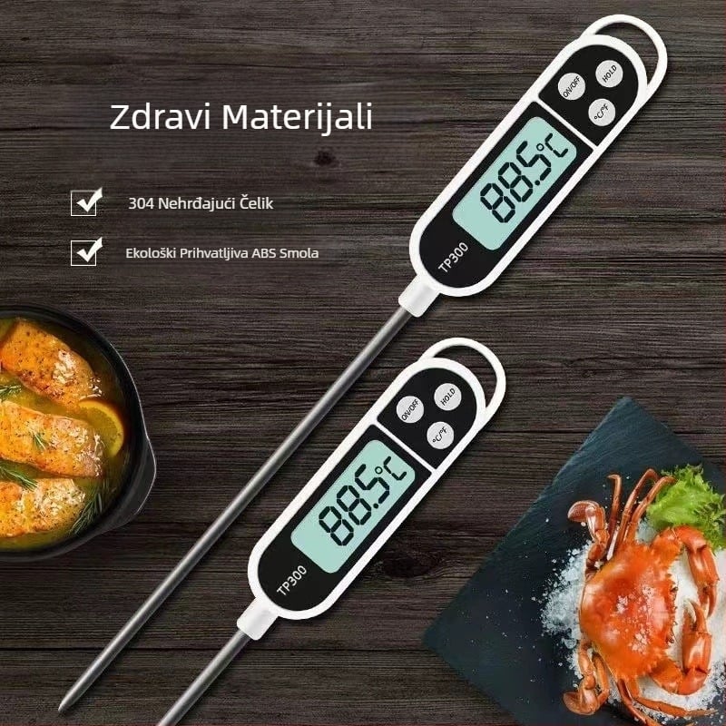 Kućanski mjerač temperature vode, temperatura ulja, visokoprecizni elektronički digitalni zaslon, termometar za hranu, prženje, pečenje, kuhinja, mlijeko