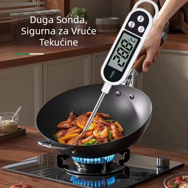 Kućanski mjerač temperature vode, temperatura ulja, visokoprecizni elektronički digitalni zaslon, termometar za hranu, prženje, pečenje, kuhinja, mlijeko