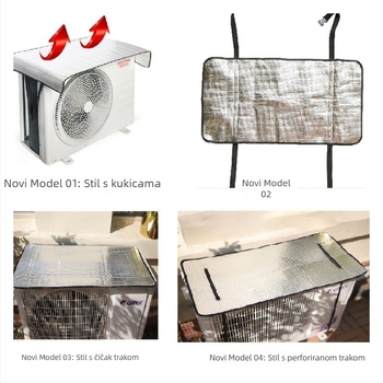 Novi vanjski poklopac klima uređaja, vanjski poklopac stroja, aluminijska folija, toplinska izolacijska folija, mjehurićasta folija, vatrootporna, otporna na kišu, zaštita od sunca, zaštita od uštede energije, poklopac za uštedu energije