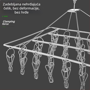 Bold stalak za sušenje odjeće s više kopči od nehrđajućeg čelika, čarape za odjeću, višenamjenska vjetrootporna čarapa, dječja vješalica, kuka za artefakte