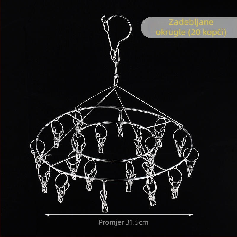 Bold stalak za sušenje odjeće s više kopči od nehrđajućeg čelika, čarape za odjeću, višenamjenska vjetrootporna čarapa, dječja vješalica, kuka za artefakte