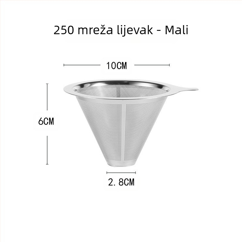 Filter za kavu, Filter za kavu, Šalica za filter, Pribor za ručno kuhanu kavu, Cjedilo za čaj, Papir bez filtera, Ultra-fini šifrirani lijevak za kavu