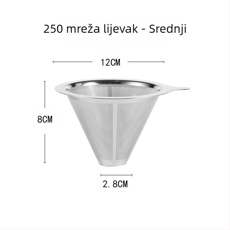Filter za kavu, Filter za kavu, Šalica za filter, Pribor za ručno kuhanu kavu, Cjedilo za čaj, Papir bez filtera, Ultra-fini šifrirani lijevak za kavu