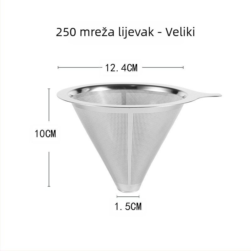 Filter za kavu, Filter za kavu, Šalica za filter, Pribor za ručno kuhanu kavu, Cjedilo za čaj, Papir bez filtera, Ultra-fini šifrirani lijevak za kavu