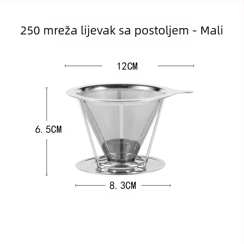 Filter za kavu, Filter za kavu, Šalica za filter, Pribor za ručno kuhanu kavu, Cjedilo za čaj, Papir bez filtera, Ultra-fini šifrirani lijevak za kavu