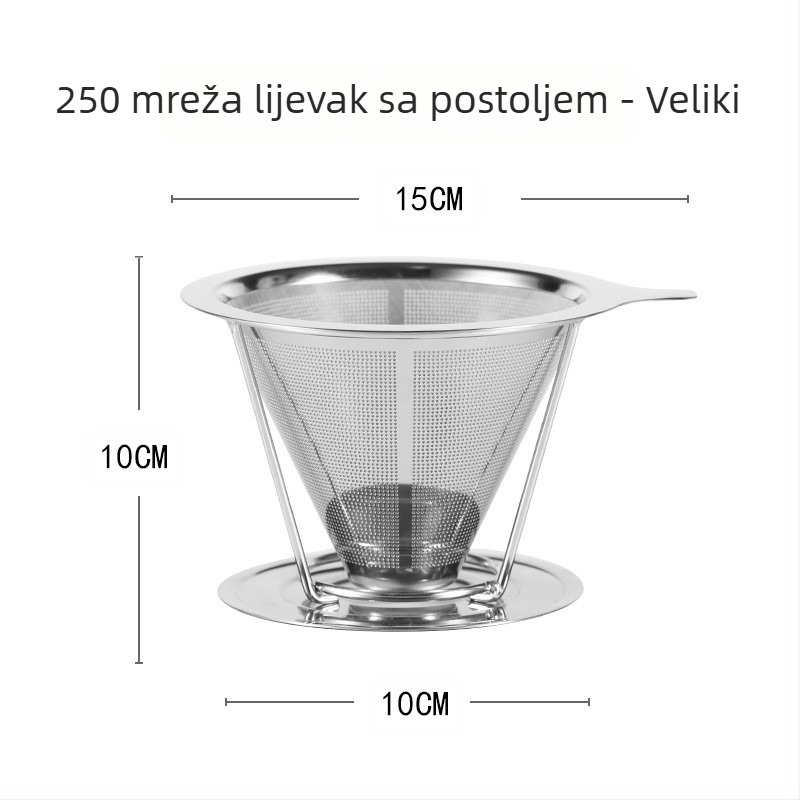 Filter za kavu, Filter za kavu, Šalica za filter, Pribor za ručno kuhanu kavu, Cjedilo za čaj, Papir bez filtera, Ultra-fini šifrirani lijevak za kavu