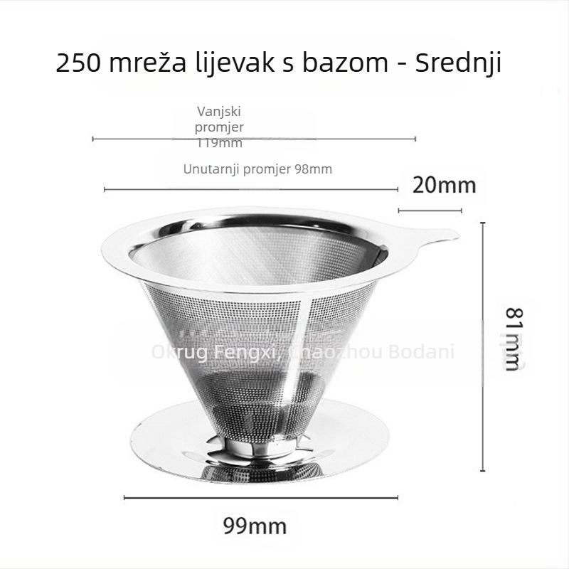 Filter za kavu, Filter za kavu, Šalica za filter, Pribor za ručno kuhanu kavu, Cjedilo za čaj, Papir bez filtera, Ultra-fini šifrirani lijevak za kavu