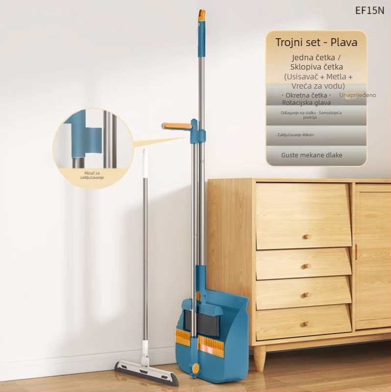 Kućanska sklopiva metla za smeće, odijelo za metlu, kombinirano metlo za metenje, jedna metla, neljepljiva, magnetska apsorpcija, pohrana