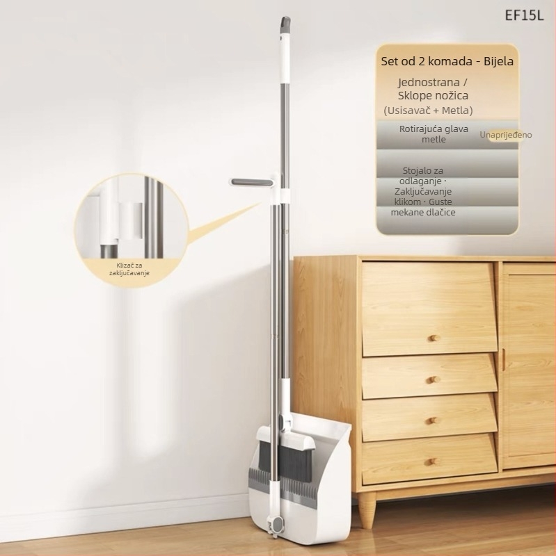 Kućanska sklopiva metla za smeće, odijelo za metlu, kombinirano metlo za metenje, jedna metla, neljepljiva, magnetska apsorpcija, pohrana