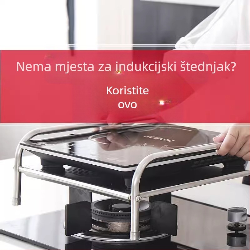 Zadebljani stalak za indukcijsko kuhalo od nehrđajućeg čelika, stalak za kuhinjski pribor, stalak za plinski štednjak, poklopac za plinsku radnu ploču