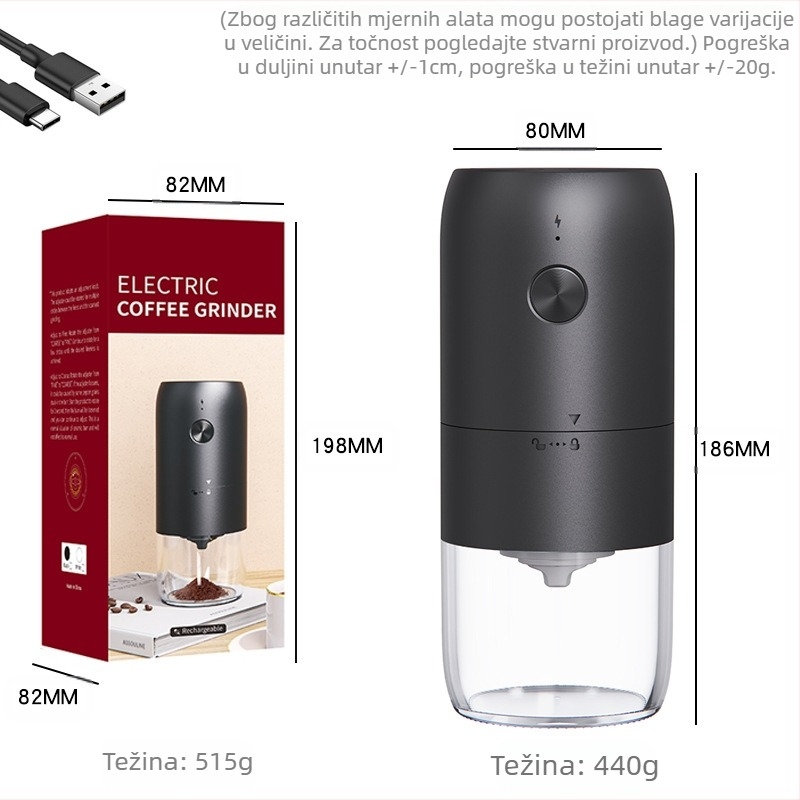 Mljevenje zrna kave Mljevenje zrna kave Ručni stroj za mljevenje zrna Veliko mljevenje Prijenosni ručni mlin za kavu u zrnu