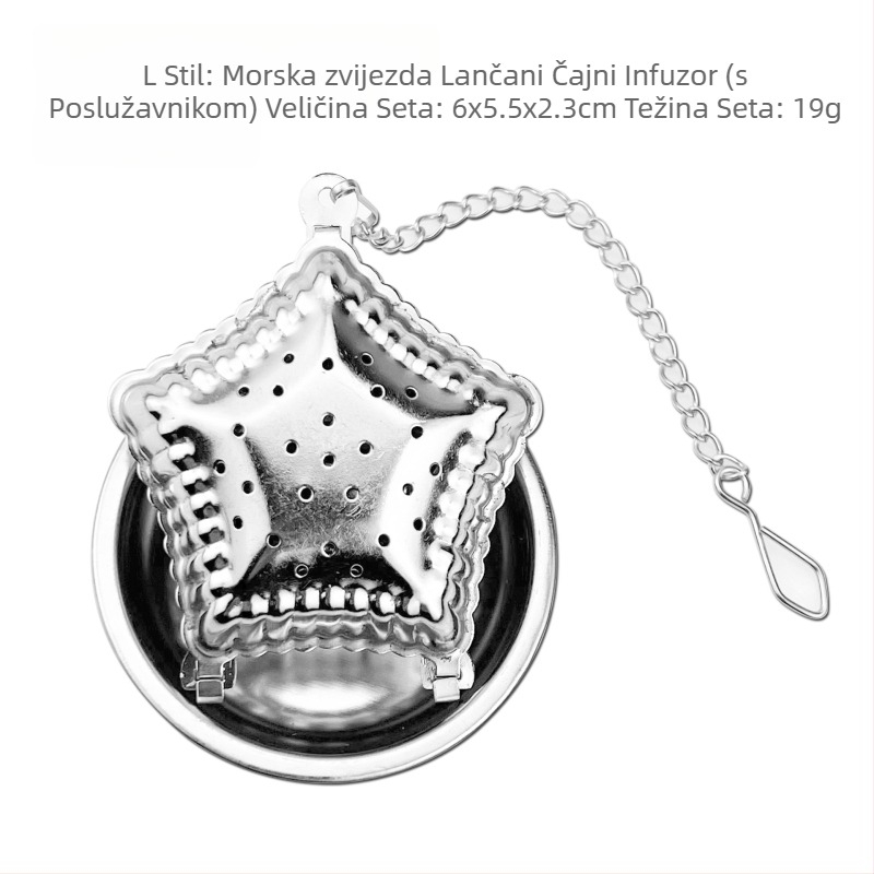 Cjedilo za čaj od nehrđajućeg čelika za viseće šalice, moderno uredsko cjedilo za čaj s posebnom ladicom, raznim uzorcima, opcionalno