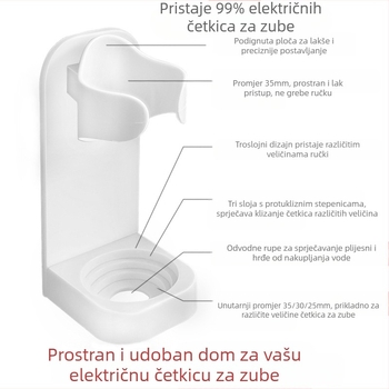 Držač za električne četkice za zube, stalak za pohranu, podloga za četkice za zube, zidni jednostavni držač za četkice za zube, stalak za pohranu dnevnih potrepština, držač za četkice za zube