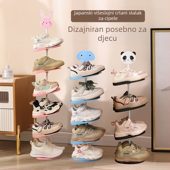 Dječji stalak za cipele, mali crtani stalak za pohranu dječjih cipela u japanskom stilu, štedi prostor, dječja kreativnost