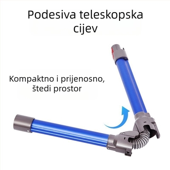 Pogodno za Dyson dodatke V7 V8 V10 V11 ručni usisavač, metalnu aluminijsku cijev, savitljivu sklopivu šipku.