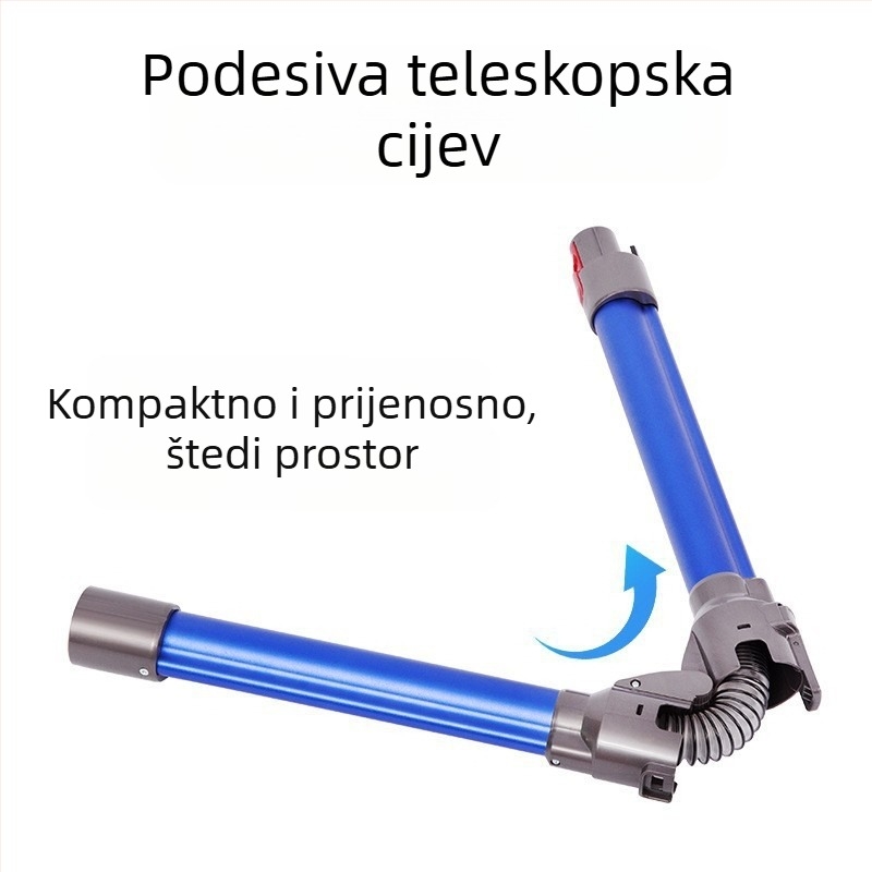 Pogodno za Dyson dodatke V7 V8 V10 V11 ručni usisavač, metalnu aluminijsku cijev, savitljivu sklopivu šipku.