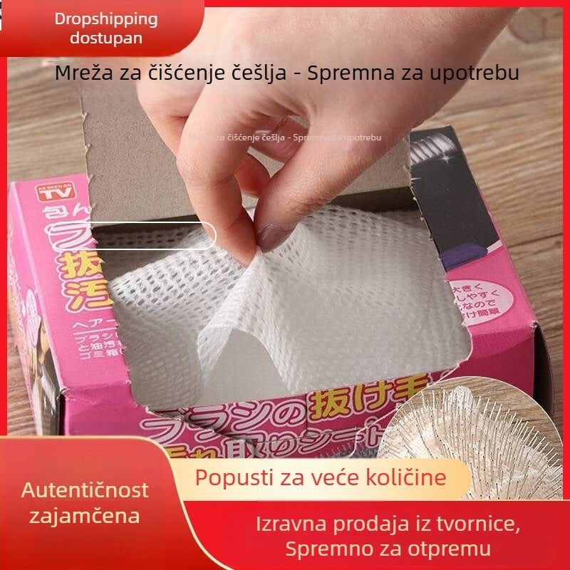 V45O mrežica za čišćenje češlja zračnim jastukom, masažni češalj za zračni jastuk, komad za čišćenje kose, zaštitna mrežica za češalj, prijenosni papir za čišćenje 50