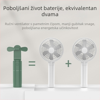 Ručni stolni mali punjivi ventilator, ultra tihi uredski, studentski, mini prijenosni, prijenosni, veliki, vjetar