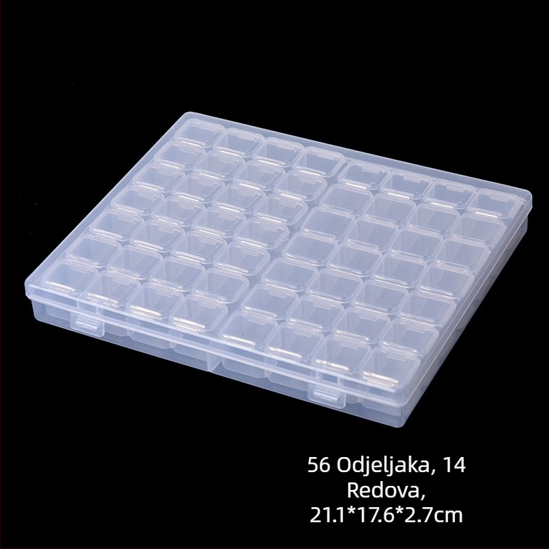 Kutija za lakove za nokte od polipropilena s 56 pretinaca, kutija za pohranu 28 malih predmeta s poklopcem, kutija za dijelove s pretincima, prozirna kutija za pohranu za veleprodaju