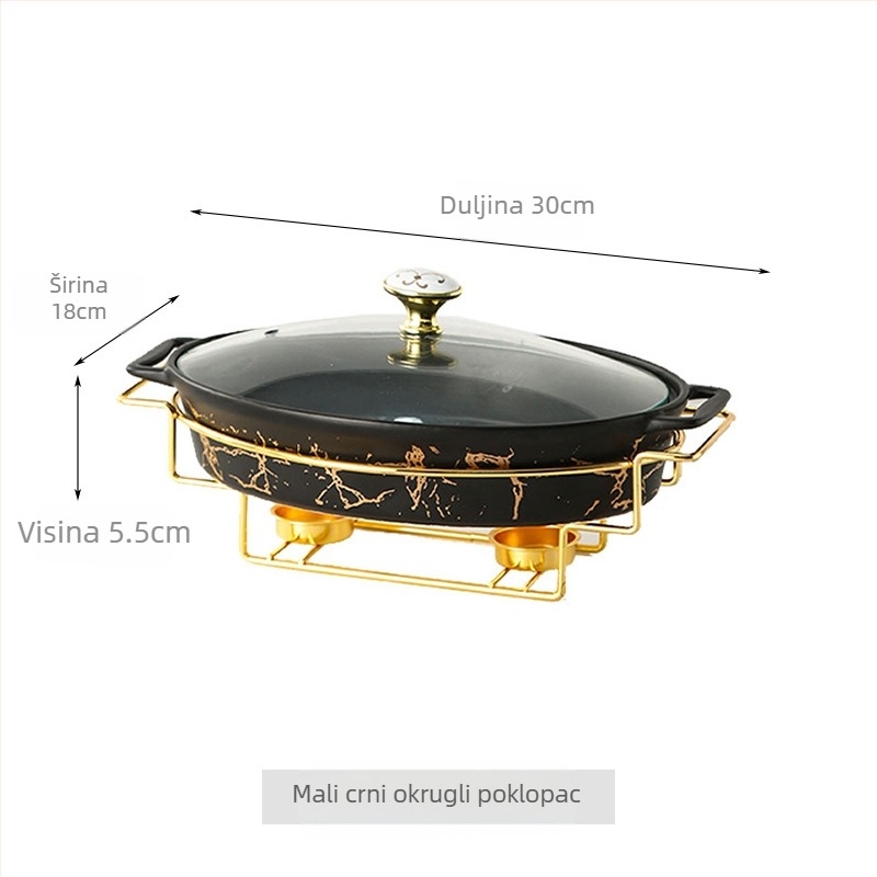 Nordijski stil Ovalni keramički lonac za juhu Kućanski hotelski pribor za jelo Stalak za pečenje svijeća Tanjur za ribu Binauralni suhi lonac Veleprodaja