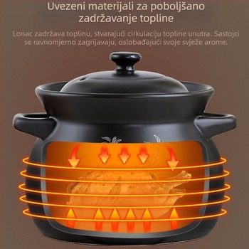 Kangshu keramička posuda za juhu, lonac za varivo, posuda za kuhanje, kućanski porculanski lonac velikog kapaciteta, lonac za kašu, otvoreni plamen, izravno izgaranje, toplinski otporni plinski lonac