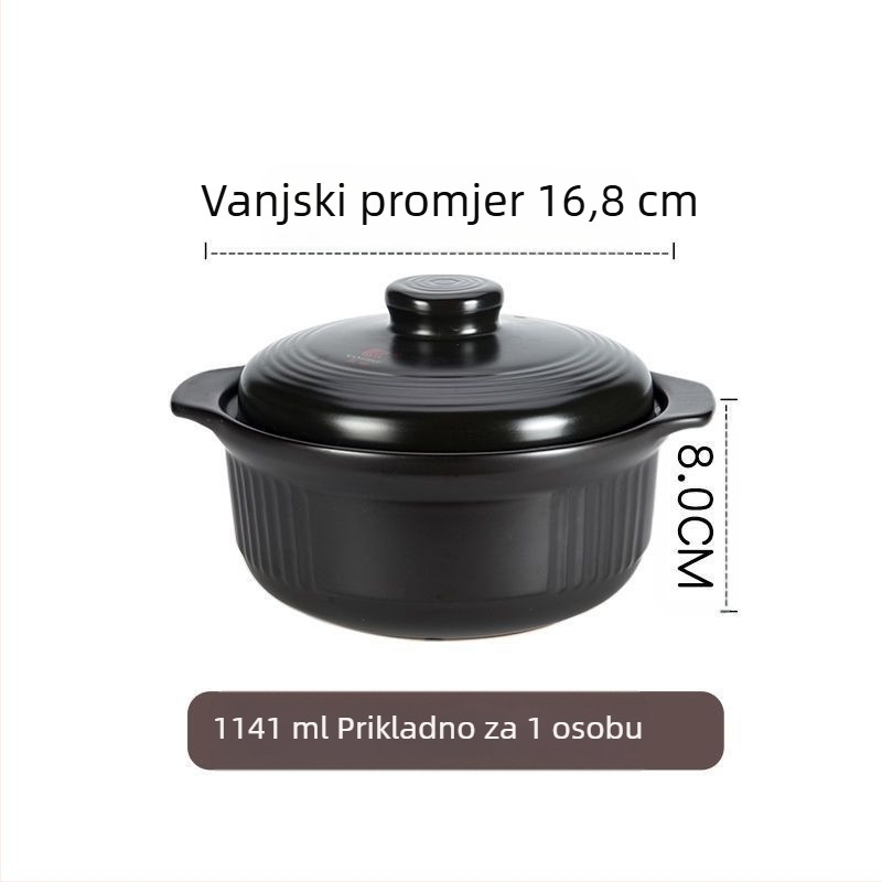 Kangshu keramička posuda za juhu, lonac za varivo, posuda za kuhanje, kućanski porculanski lonac velikog kapaciteta, lonac za kašu, otvoreni plamen, izravno izgaranje, toplinski otporni plinski lonac