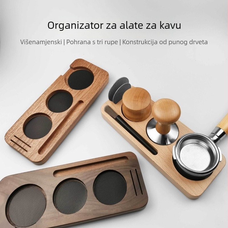 Univerzalni držač za prašak za kavu, ručka za aparat za kavu, odgovarajući okvir od punog drva za pohranu uređaja, prašak 51mm/58mm