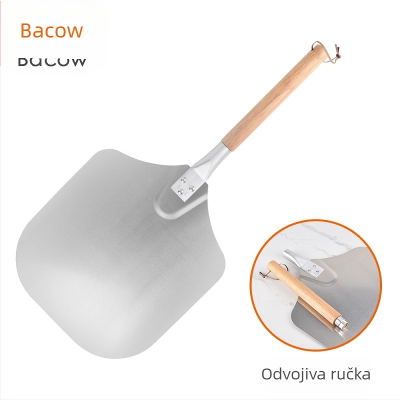 Alati za pečenje, odvojiva ručka, spiralni uzorak, lopata za pizzu od 12 inča, aluminijska lopata, lopata za prijenos pizze, drvena drška, lopata za pizzu